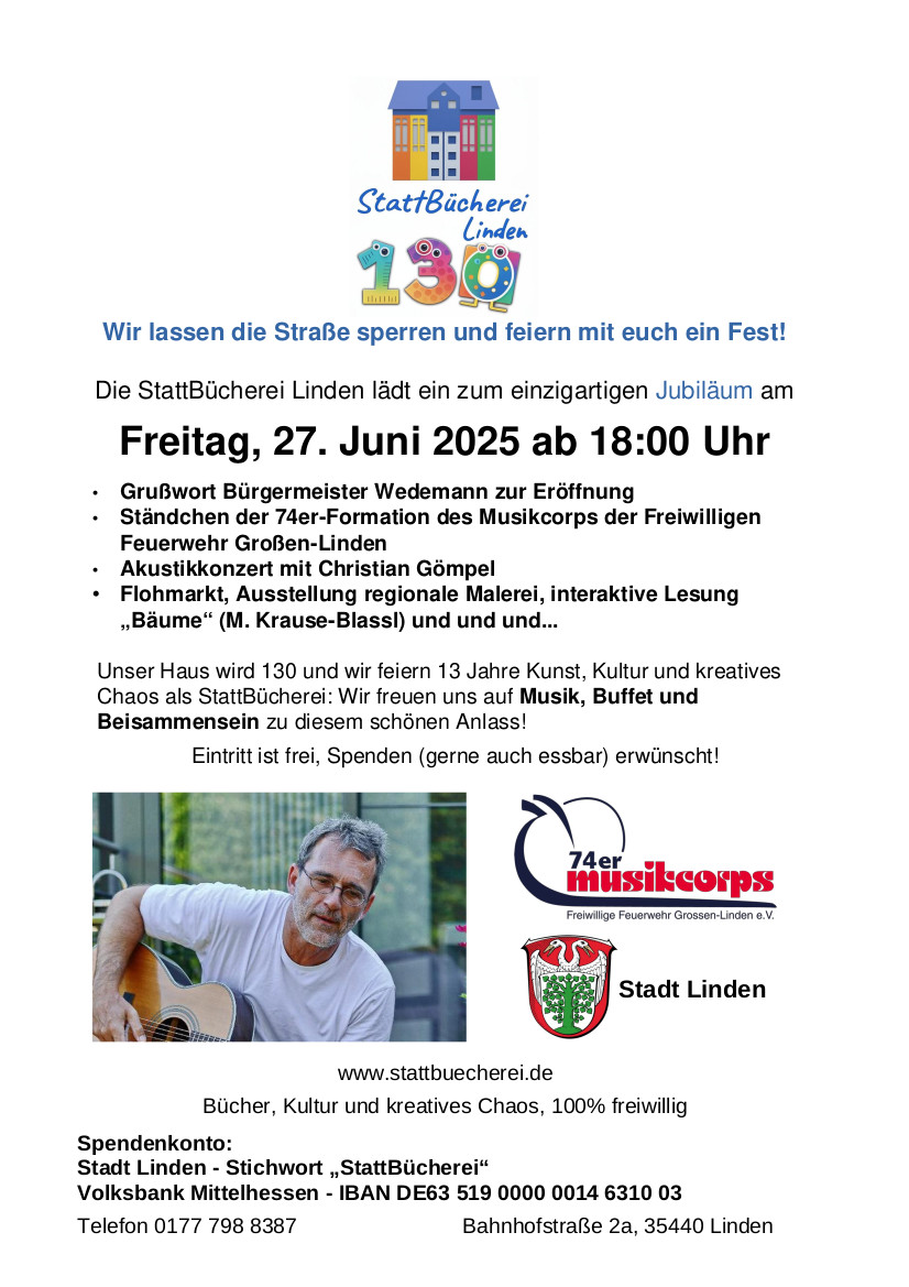Plakat zur Ankündigung des Jubiläumsfests